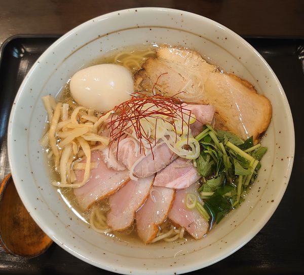 「鴨出汁・白＋特製(1030円)」@麺屋 葵の写真