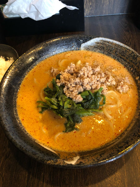 「護摩龍大盛850円+無料ライス」@地獄の担担麺 護摩龍 五反田店の写真