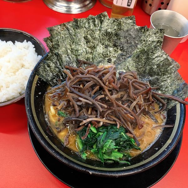 「らーめん　のり　キクラゲ　米」@柏 王道家の写真