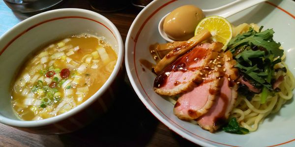 「鴨つけ麺～濃厚白湯正油味～（限定）」@らー麺 あけどやの写真