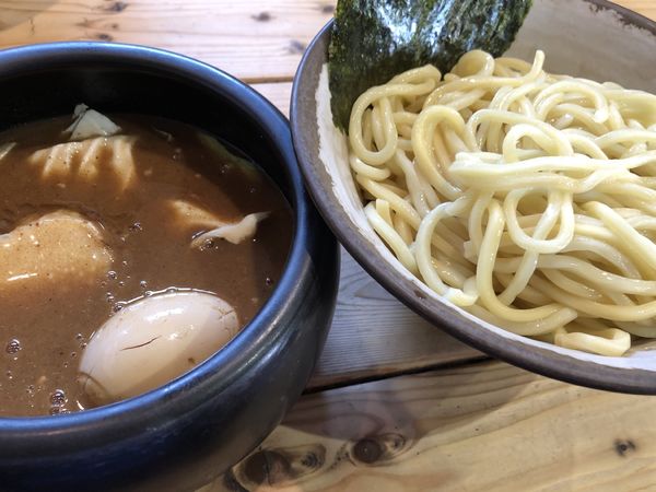 「ドロドロ調整濃厚つけ麺大盛 味玉」@麺屋 あびすけ 東山田店の写真