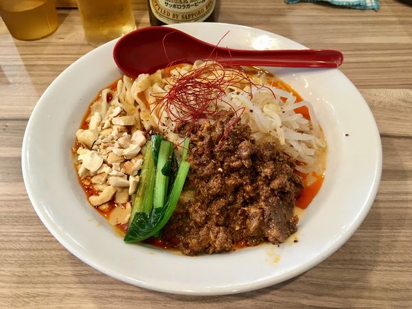 「サッポロラガービール赤星 中瓶 →冷し濃い坦々麺＋キャベチャ」@くじら食堂 nonowa東小金井店の写真