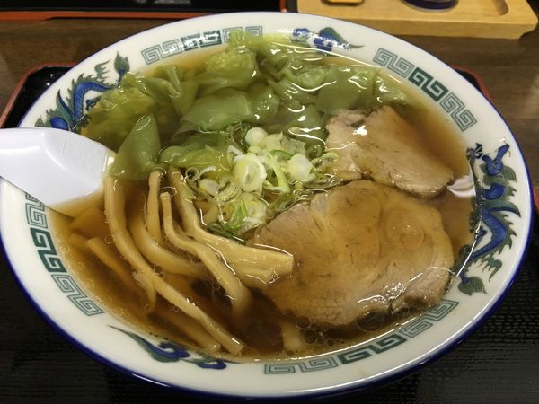「翡翠海老ワンタンメン…800円・極太麺コール…プラス50円」@麺処 あべの写真
