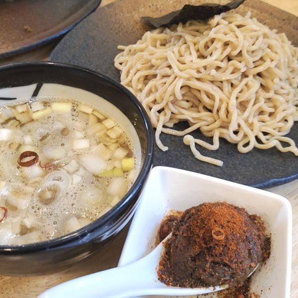 「【期間限定】つけそば＋カレー玉（辛め）」@中華そば専門 とんちぼの写真