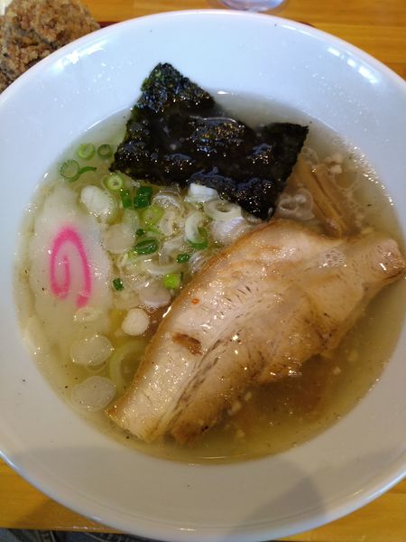 「昭和の風(塩) 450円 唐揚げセット200円 (税別)」@よいちつけ麺研究所の写真