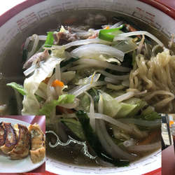 タンメン550円、餃子400円、アイスコーヒーサービス