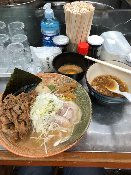 「鮟鱇出汁悪いつけそば＋鮟肝ソース+2＋悪い肉」@覆麺 智の写真