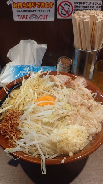 「麺マシ大 汁なし  白髪ネギ  ニンニクマシ   油マシ」@豚山 大森店の写真