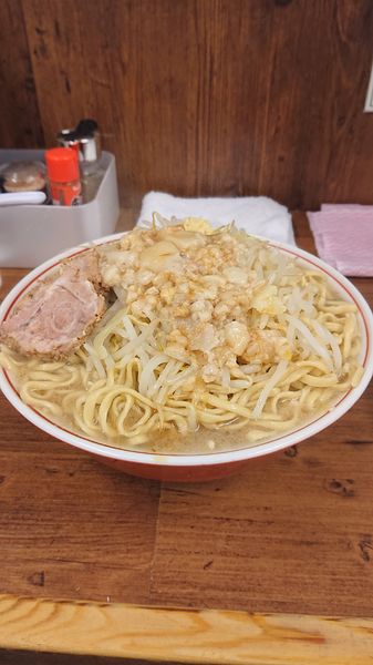 「麺マシ大  ニンニク  油  カラメ」@ラーメン二郎 品川店の写真