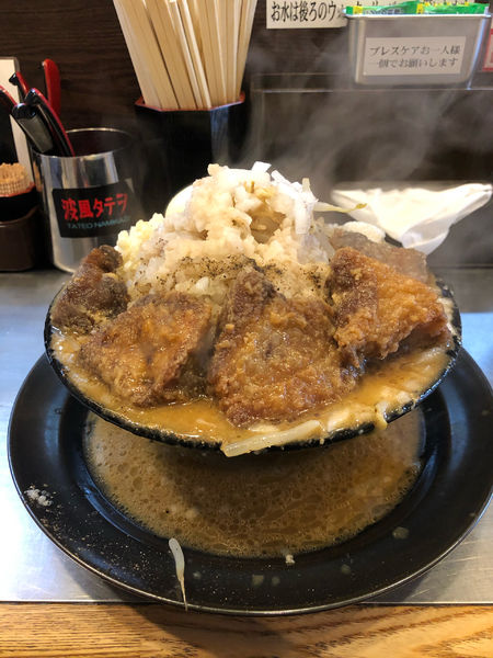 「味噌タンメン揚げチャー　ゆでたまご」@波風タテヲの写真