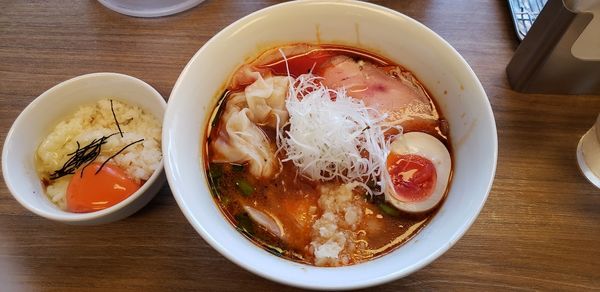 「特製アリランラーメン　玉子かけご飯」@中華そば 和渦 TOKYOの写真