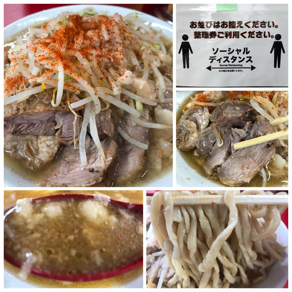 「小ぶたラーメン 850円 麺カタメ ニンニク」@ラーメン二郎 大宮公園駅前店の写真