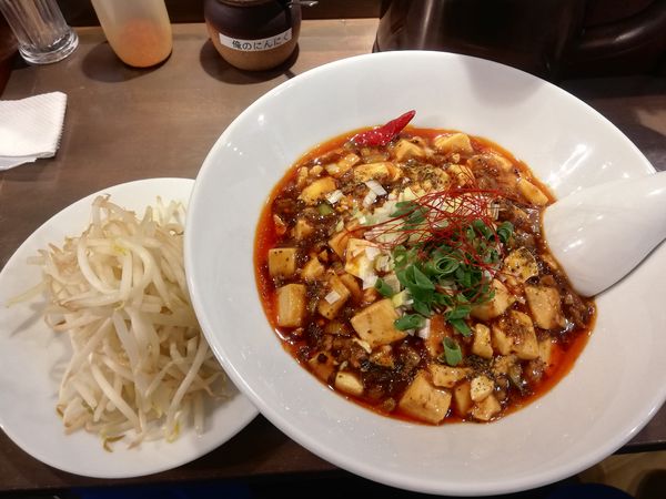 「覇王麻婆麺　900円　もやし　100円」@麻辣専科 覇王 神田北口店の写真