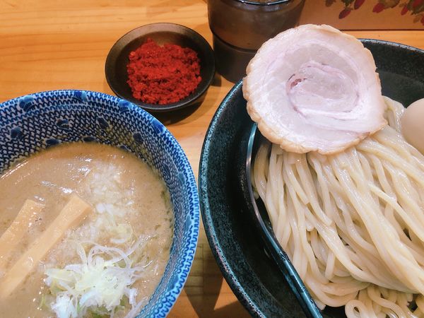 「つけめん味玉＋辛味」@自家製麺TANGOの写真