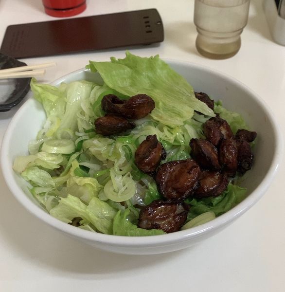 「油そば＋砂肝」@ラーメンHOT めん花の写真