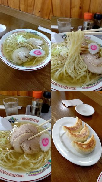 「『手打ちラーメン+餃子3ケ(¥650+300)』」@叶屋の写真
