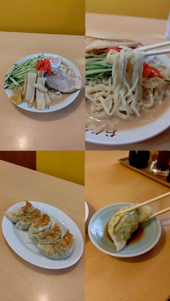 「『冷やしラーメン+餃子(¥715+418)』」@おぐら屋の写真
