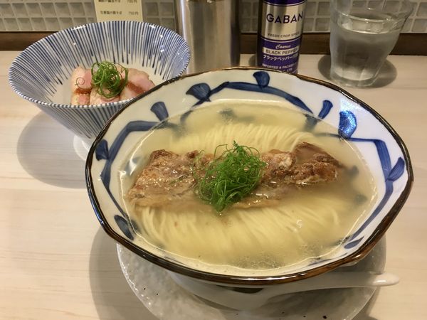 「鯛煮干の塩そば ＋ 鴨ロース丼」@タナカ ロボの写真