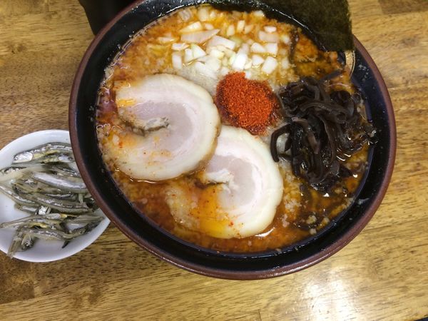 「海老辛醤ラーメン」@中華蕎麦 丸め 東久留米店の写真