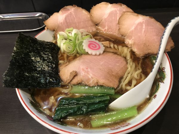 「チャーシュー 醤油 大盛」@中華麺きなりの写真