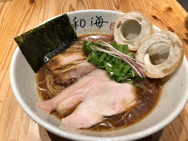 「節醤油ラーメン」@らーめん専門 和海 なんば店の写真