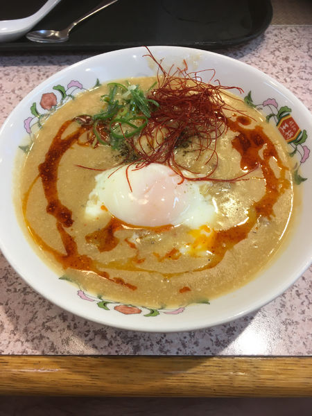 「温玉担々麺辛さ2倍（682円+税）」@餃子の王将 前橋駒形店の写真