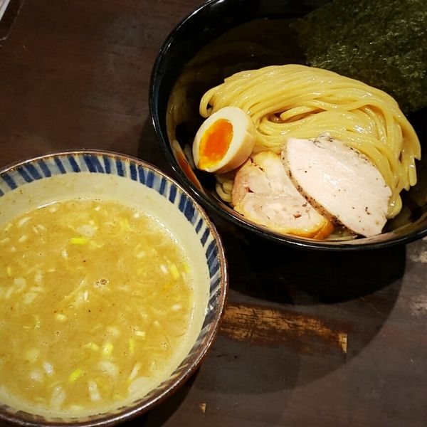 「つけそば（小盛）半味玉付 ９１０円」@活龍鶏そば専門店 とりだけの写真