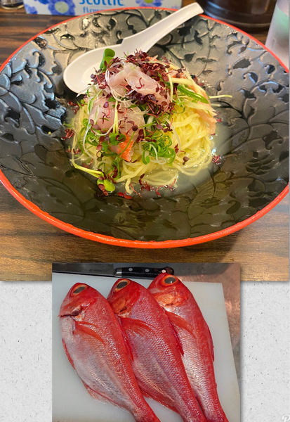 「限定・金目鯛の冷やし和えそば ￥1300」@稲荷屋の写真