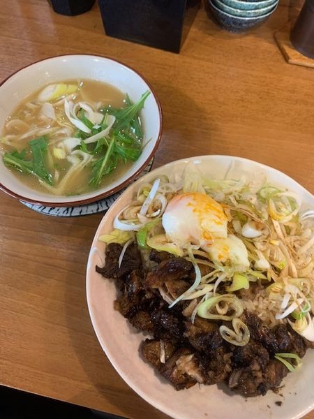 「葱チャーシューめし＆半ラーメン（ランチＢ　550円）」@感麺道の写真