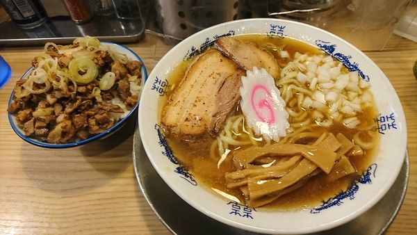 「煮干しそば＋肉めし」@煮干そば 流。の写真