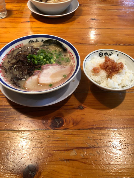 「ラーメン＋韓国風明太ご飯」@博多長浜らーめん 田中商店の写真