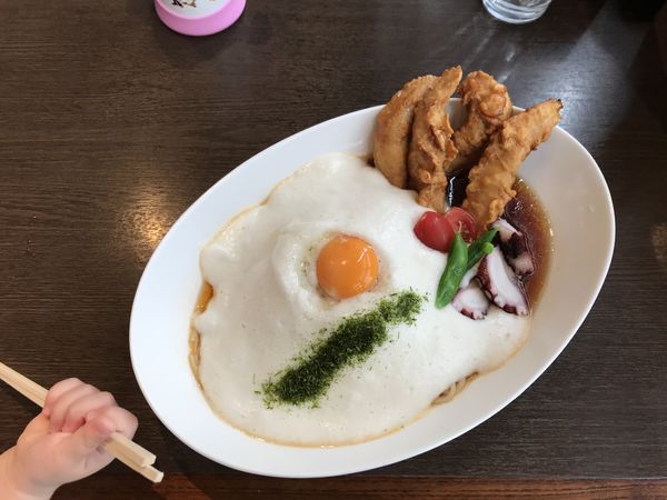 「とろっとろろ麺【冷】~ささ身天付き~」@麺創 なな家の写真