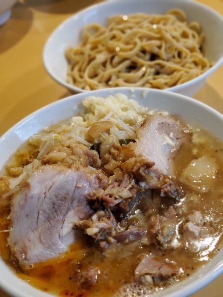 「つけ麺　にんにく　やさい　あぶら　からめ」@ピコピコポンの写真
