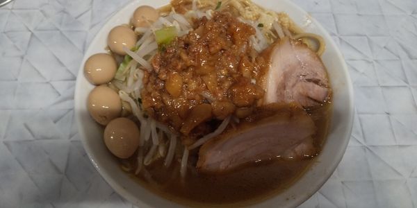 「小らーめん800円+うずら100円」@麺屋 歩夢 金沢八景店の写真