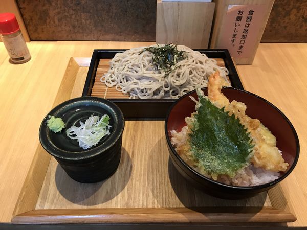 「ざるそば ミニ天丼セット」@蕎麦 いまゐ 南青山店の写真