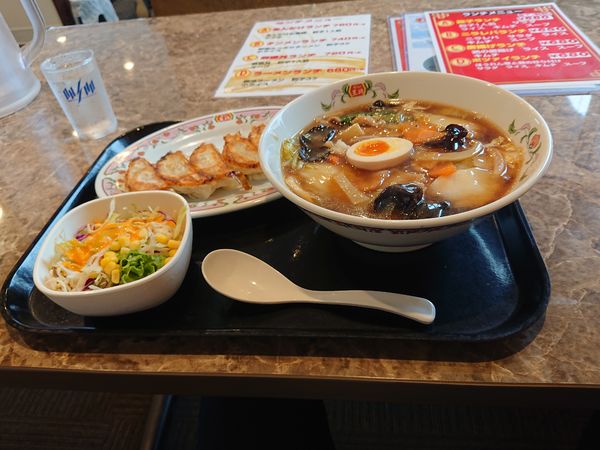 「Ａあんかけランチ(あんかけ麺＋餃子1人前＋サラダ)863円」@餃子の王将 国道17号倉賀野店の写真