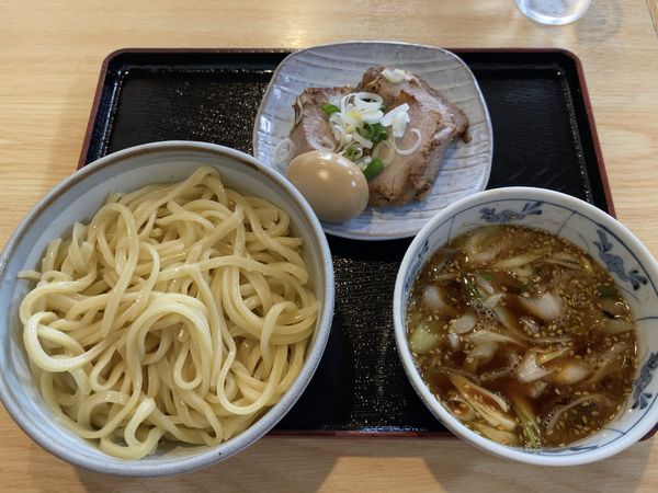 「ねぎチャーシューつけめん＋味付き玉子」@手打ラーメン 長八の写真