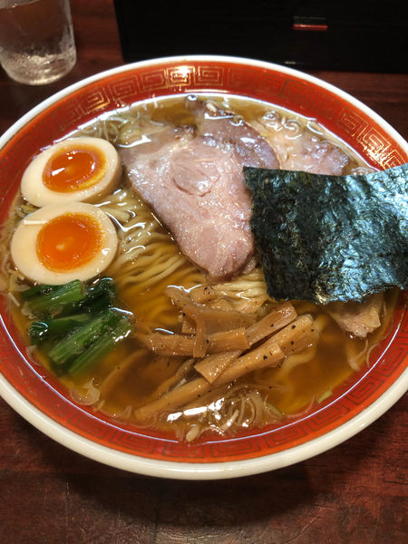 「特醤油　平打ち　大盛り」@麺処 懐やの写真