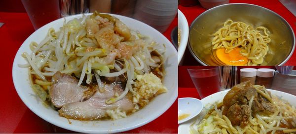 「小ラーメン700円生卵50円ニンニク脂」@ラーメン二郎 越谷店の写真