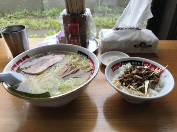 「Aセット　塩ラーメン大盛り」@中華そば 阿波家の写真