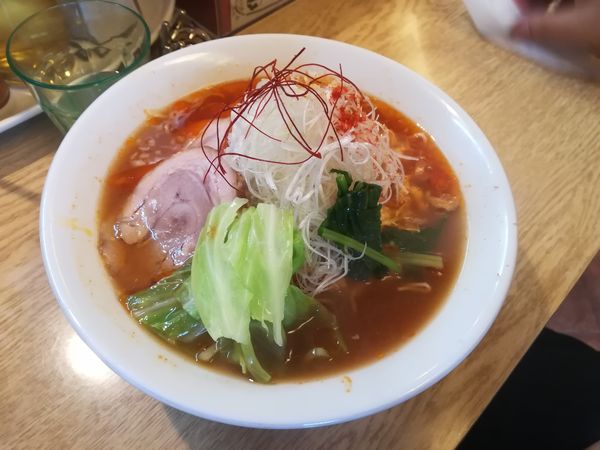 「あずきの辛麺　たまご麺」@麺処 あずきの写真
