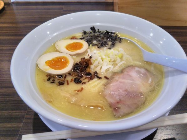 「味玉鶏白湯麺＆雑炊セット（ランチタイム無料）」@超濃厚鶏白湯ラーメン専門店 自家製麺 鶏ふじの写真