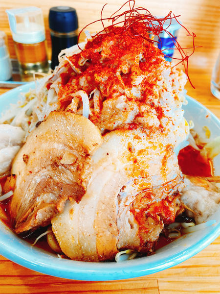 「DEATH 2ど豚骨ラーメン　野菜、アブラ増し」@宮二郎の写真