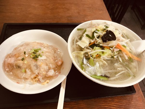 「タンメン&海鮮あんかけ炒飯 ¥750」@中華つばめの写真