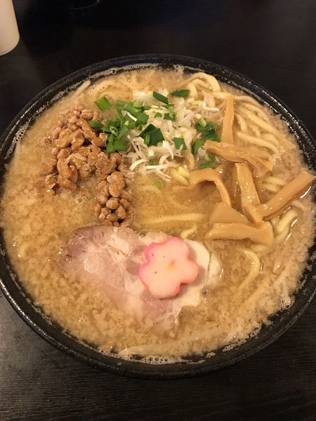 「納豆味噌ラーメン(中盛)」@秋田ラーメン はまの写真