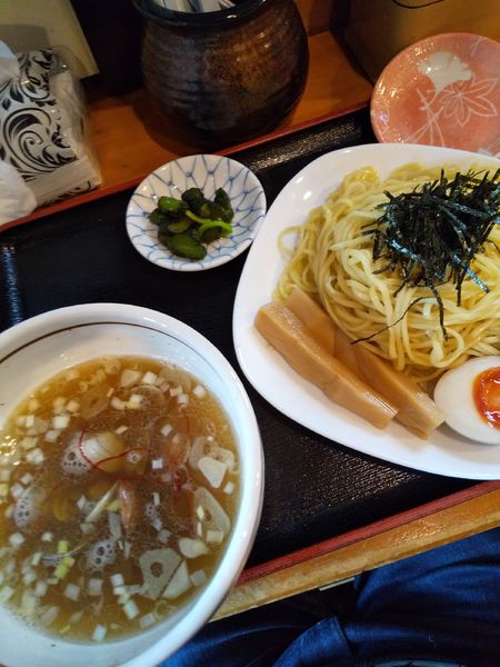 「あさり潮つけめん（味玉付き）」@中華そば 華丸の写真