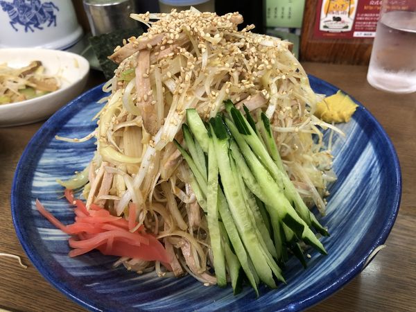 「冷しねぎそば＋ビール＋3点盛り＋半餃子」@代一元 山下店の写真