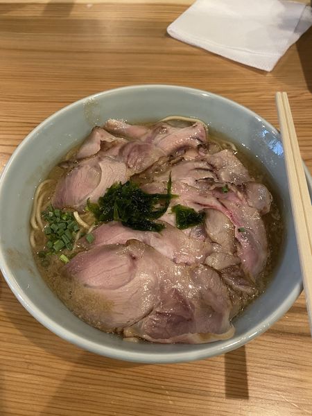 「カニとんこつ塩＋トッピング肉」@魚焚の写真