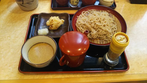 「ごまだれせいろ、鳥から天」@小諸そば 市ヶ谷店の写真
