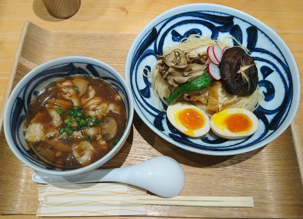 「【限定】キノコの和風つけ麺＋味玉」@銀座 風見の写真